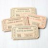 Wooden Save The Date Ticket Magnets, Vintage Novelty Plane Train Wedding Invites, Rustic Quirky & Unique Design