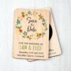 Wildflower Floral Wooden Magnetic Save The Dates Wedding Invitations
