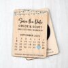 Wooden Calendar Save The Date Fridge Magnets Wedding Invites Blue