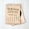 Wooden Calendar Save The Date Fridge Magnets Wedding Invites Sage Green