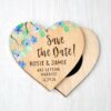 Wooden Heart Magnetic Save The Dates Wildflower Wedding Invites With Cards