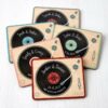 Wooden Vinyl Record Deck Save The Date Fridge Magnets, Music Themed, Rustic Unusual And Quirky