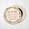 Wooden Magnetic Save The Date Floral Wildflower Wedding Invites Purple