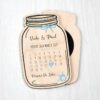 Wooden Save The Dates Fridge Magnets Mason Jar Baking Preserve Wedding Invitations Blue