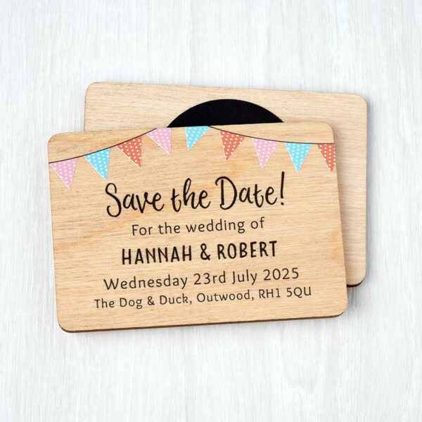 Wooden Save The Dates Fridge Magnets, Quirky, Unique & Unusual Wedding Invites